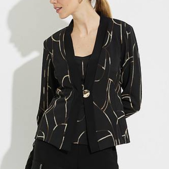 NWOT Joseph Ribkoff 2pc twin set ornate abstract pattern jacket tank sz 12 - Picture 2 of 13